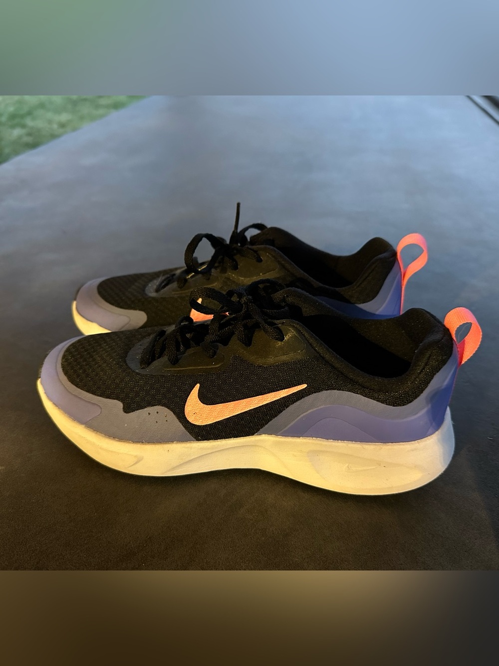 Nike Black and Purple youth size 5.5Y shoes